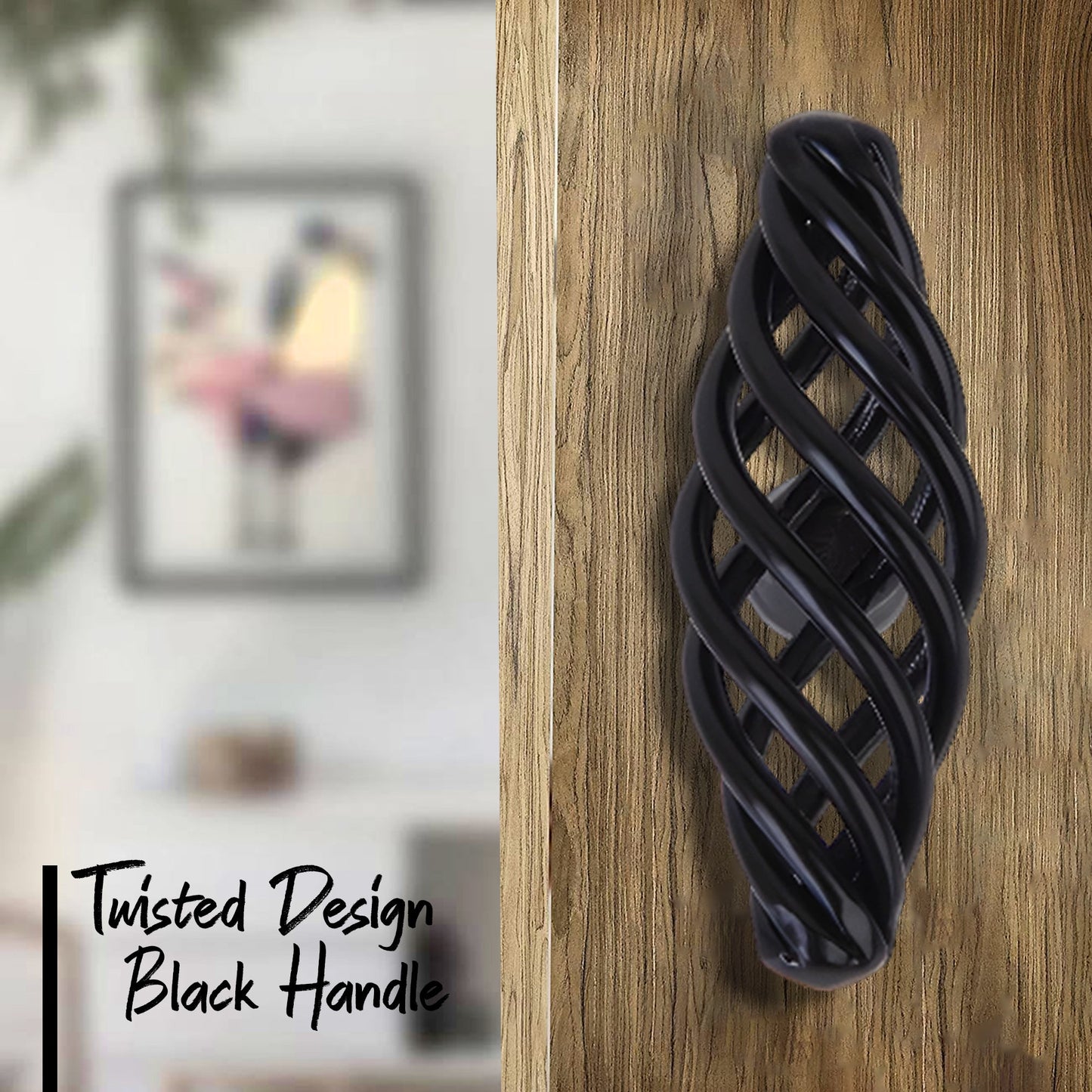 Vintage Black  Cabinet  Kitchen Birdcage Furniture Handles pulls ~2416