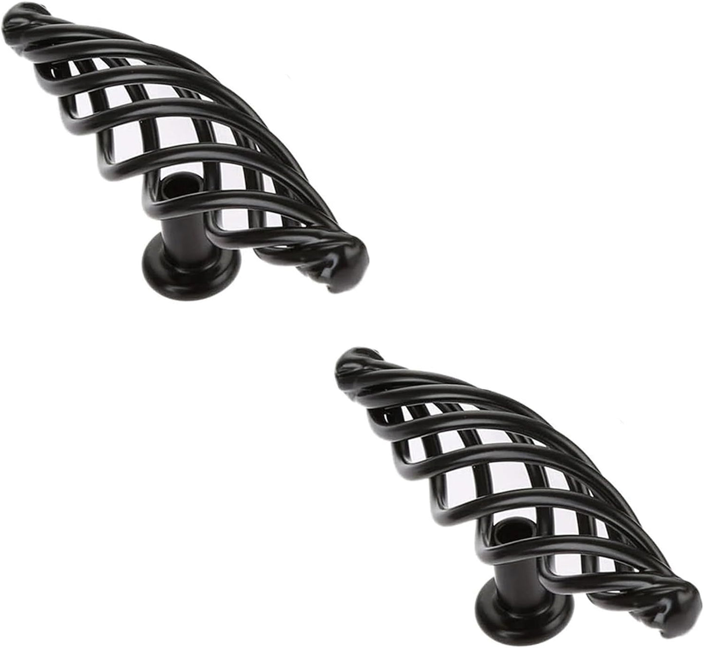 Vintage Black  Cabinet  Kitchen Birdcage Furniture Handles pulls ~2416