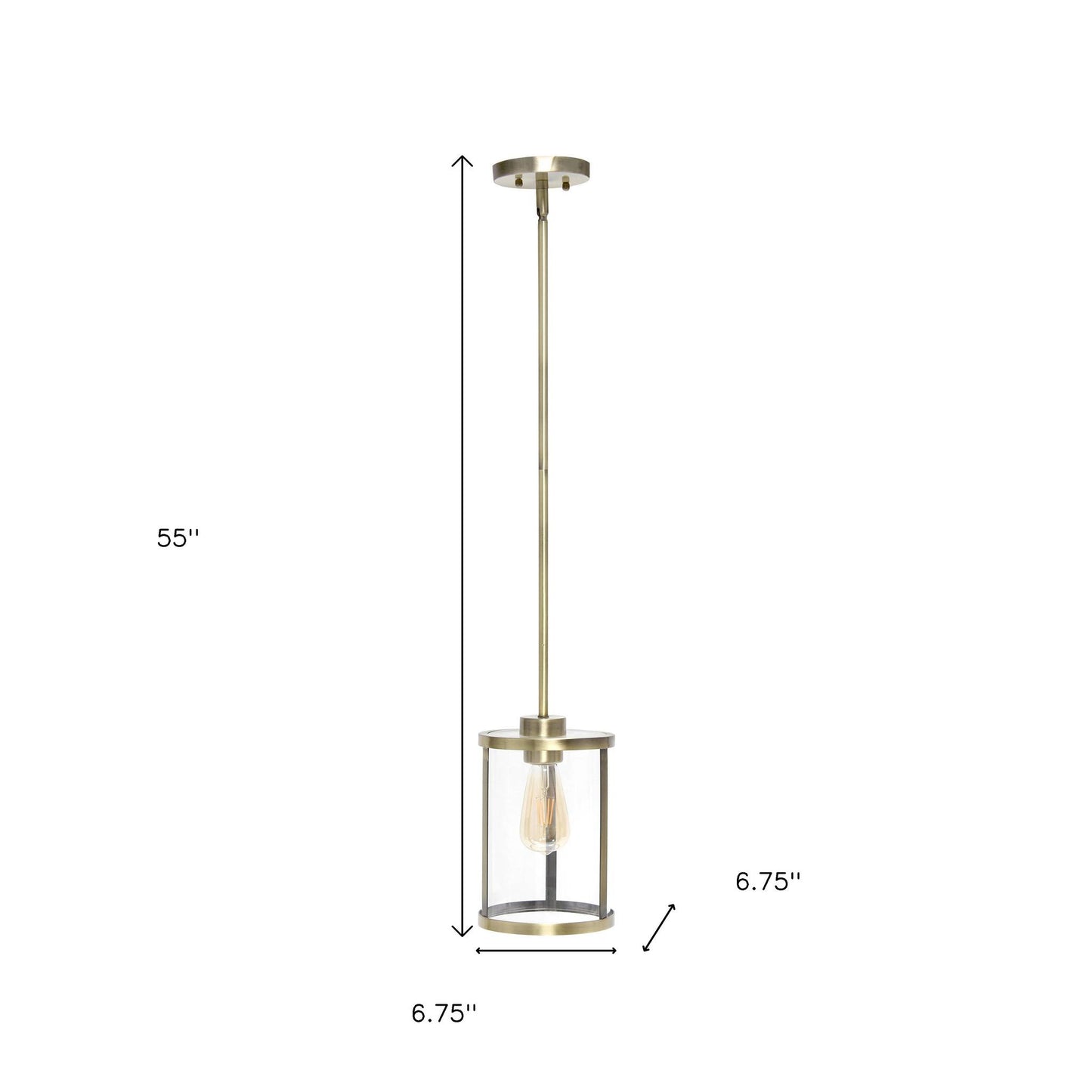 Antiqued Brass Cylinder Iron Ceiling Light With Antiqued Brass Shades-4
