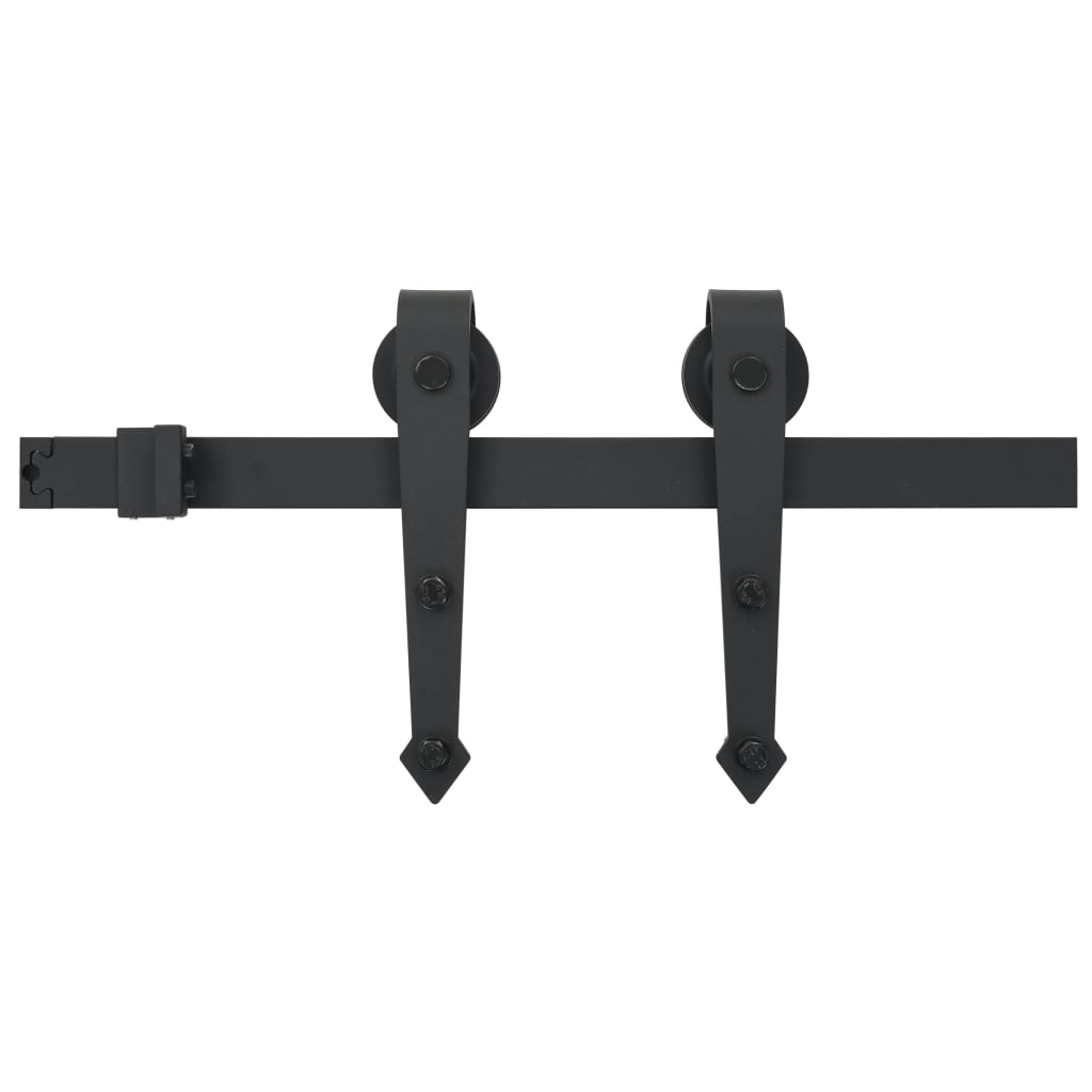 NNEVL Sliding Door Hardware Kit 200 cm Steel Black-1