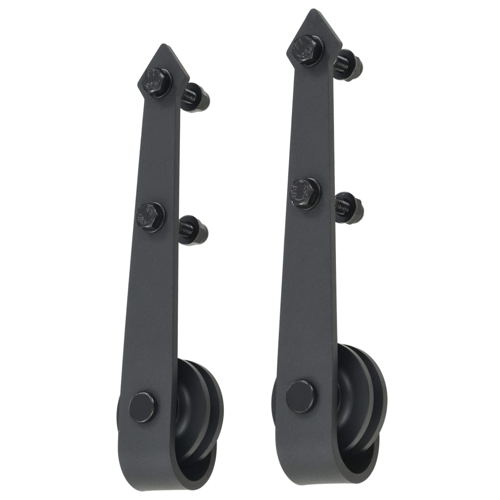 NNEVL Sliding Door Hardware Kit 200 cm Steel Black-3