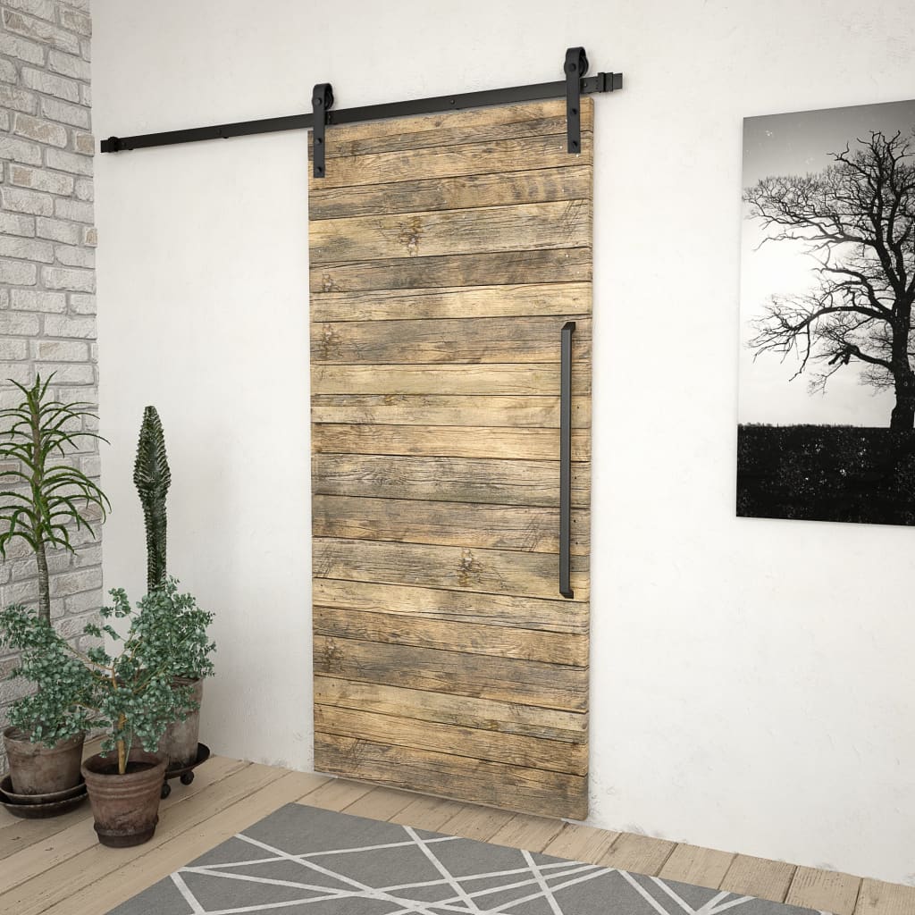 NNEVL Sliding Door Hardware Kit 183 cm Steel Black-2