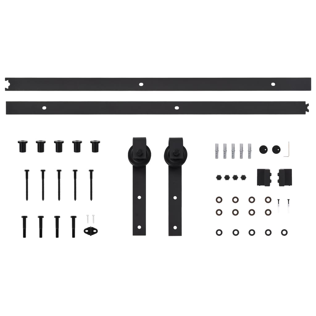 NNEVL Sliding Door Hardware Kit 183 cm Steel Black-4