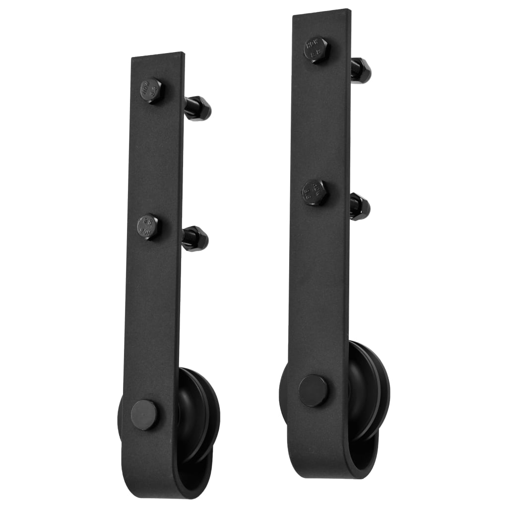 NNEVL Sliding Door Hardware Kit 200 cm Steel Black-3