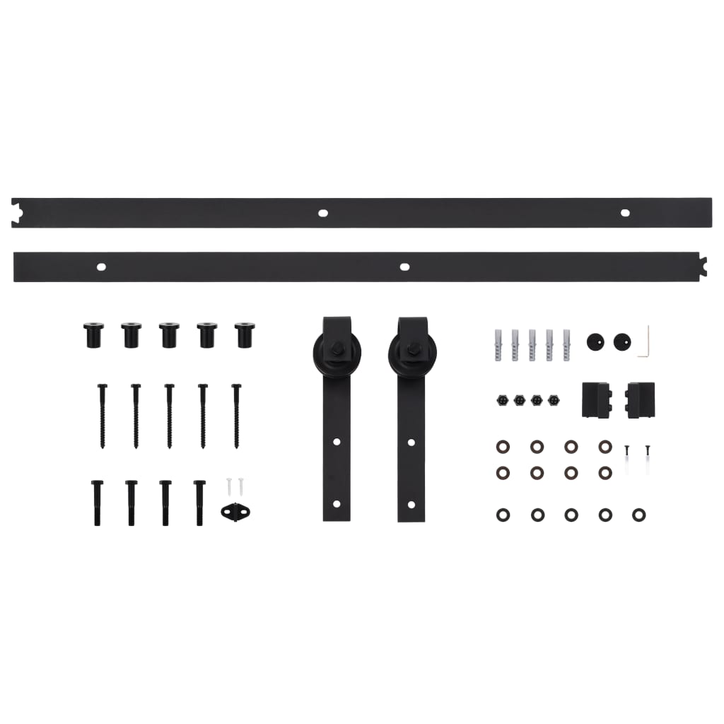 NNEVL Sliding Door Hardware Kit 200 cm Steel Black-4