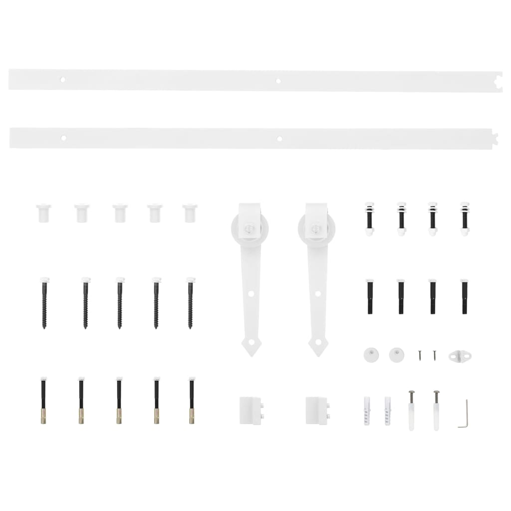 NNEVL Sliding Door Hardware Kit 183 cm Steel White-3