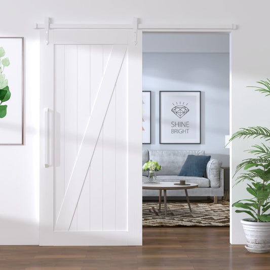NNEVL Sliding Door Hardware Kit 183 cm Steel White-0