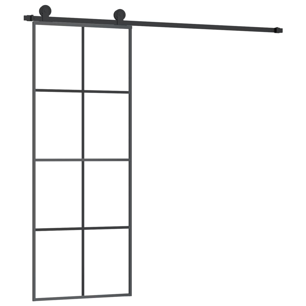 NNEVL Sliding Door with Hardware Set 76x205 cm ESG Glass&Aluminium