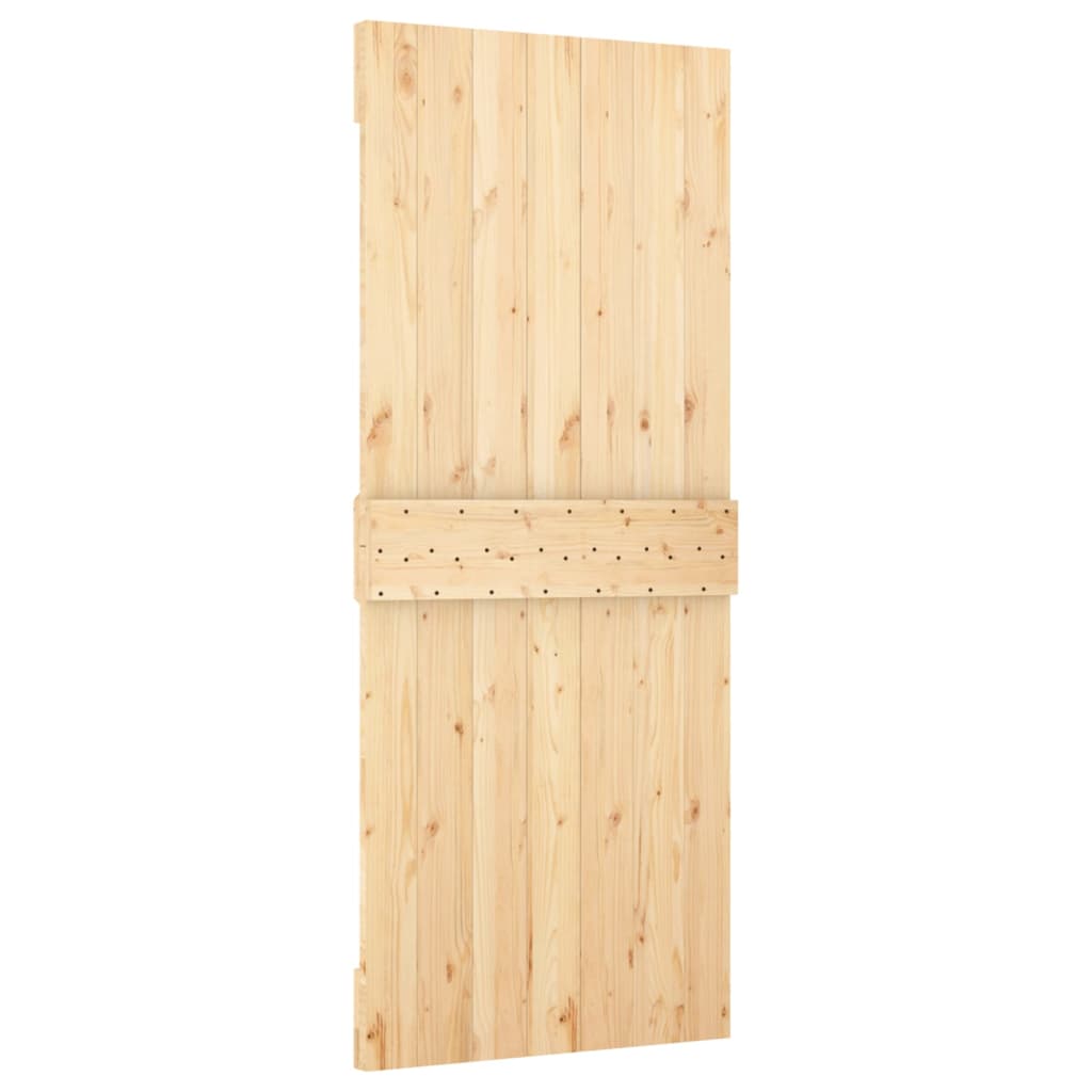 NNEVL Sliding Door with Hardware Set 85x210 cm Solid Wood Pine-4
