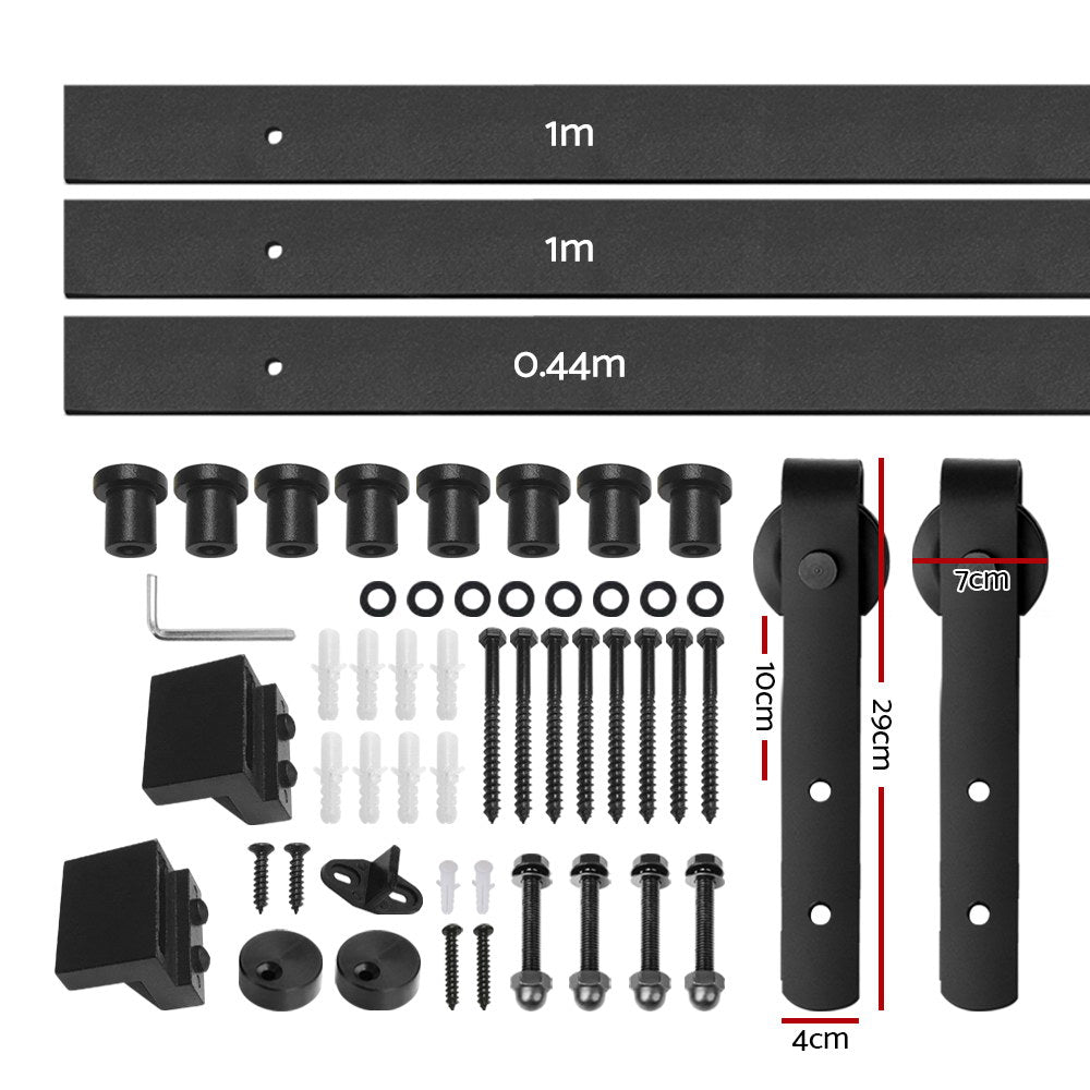 NNEDSZ Sliding Barn Door Hardware - Black-1