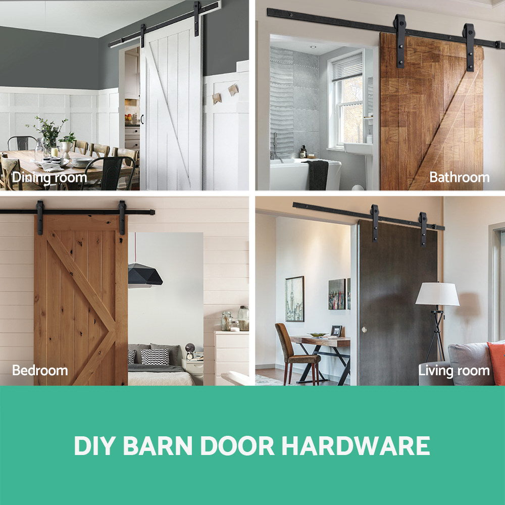 NNEDSZ Sliding Barn Door Hardware - Black-2