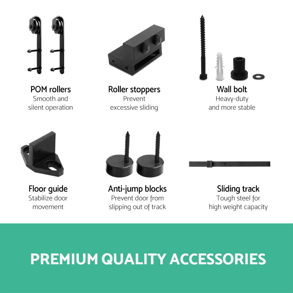 NNEDSZ Sliding Barn Door Hardware - Black-4