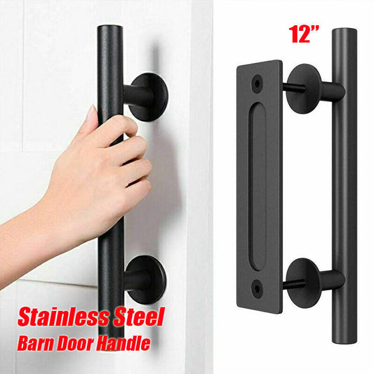 NNEDSZ 12" Barn Door Handle Sliding Flush Pull Wood Door Gate Hardware Stainless Steel-0