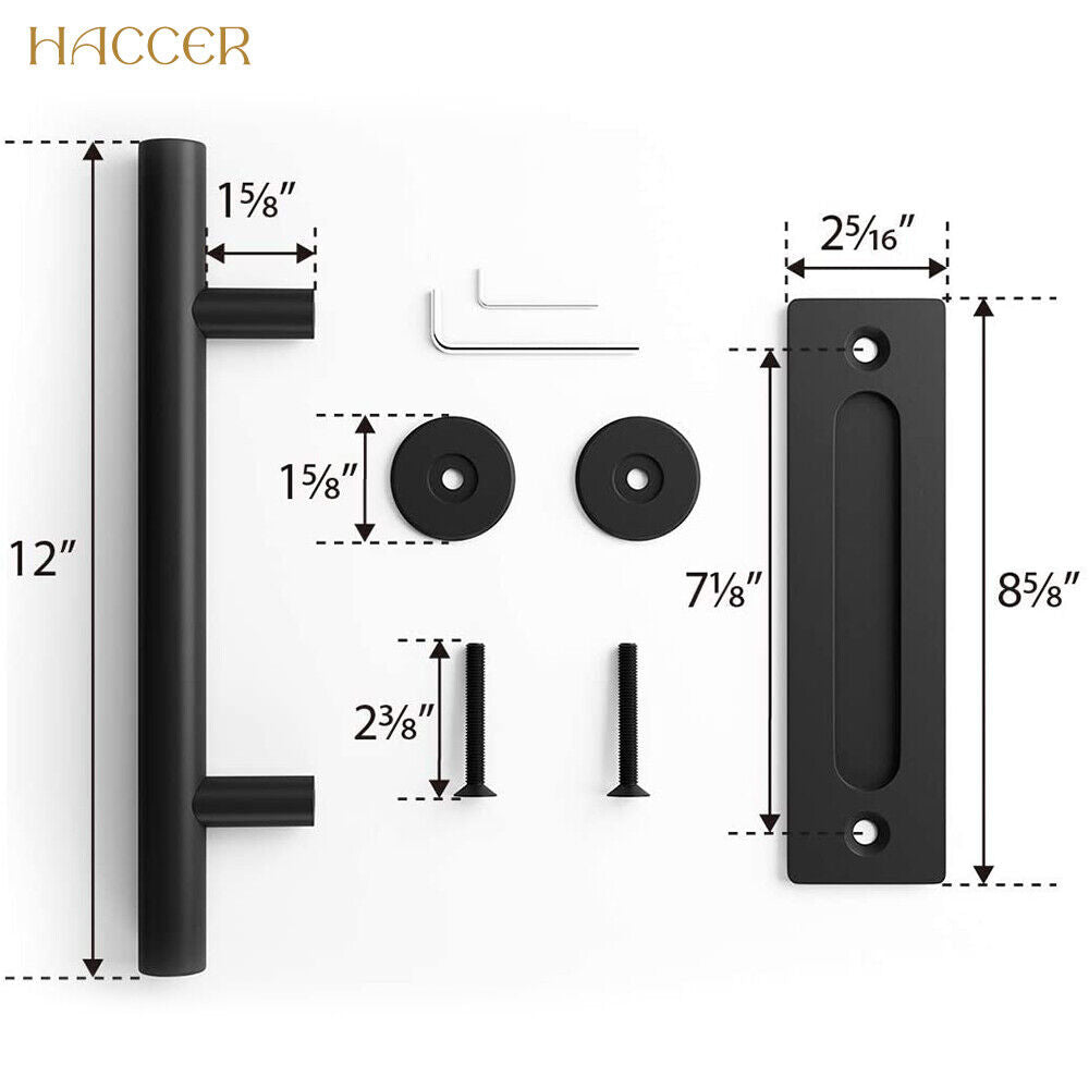 NNEDSZ 12" Barn Door Handle Sliding Flush Pull Wood Door Gate Hardware Stainless Steel-3