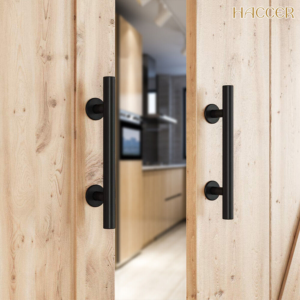 NNEDSZ 12" Barn Door Handle Sliding Flush Pull Wood Door Gate Hardware Stainless Steel-4