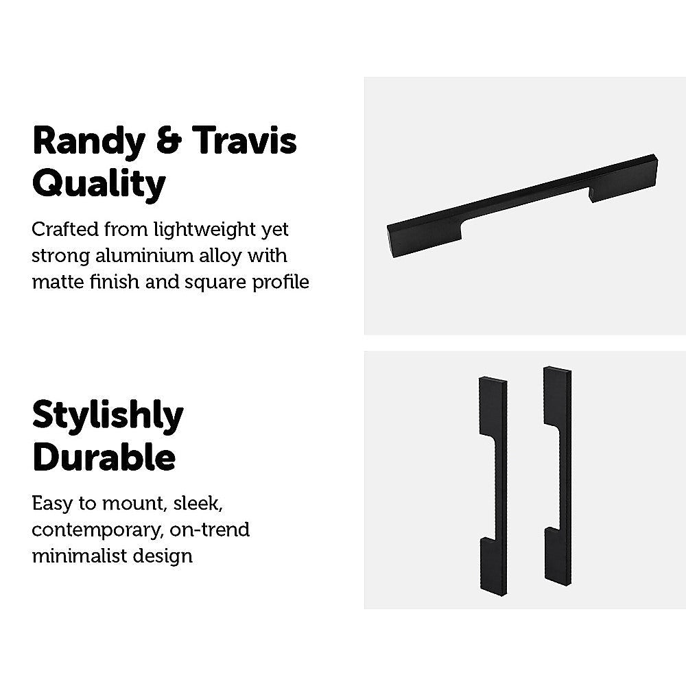NNEDSZ 5 x 128mm Kitchen Handle Cabinet Cupboard Door Drawer Handles square Black furniture pulls