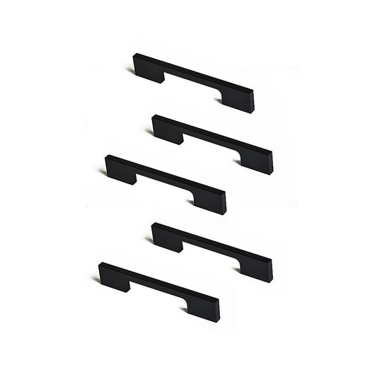 NNEDSZ 5 x 96mm Kitchen Handle Cabinet Cupboard Door Drawer Handles square Black furniture pulls