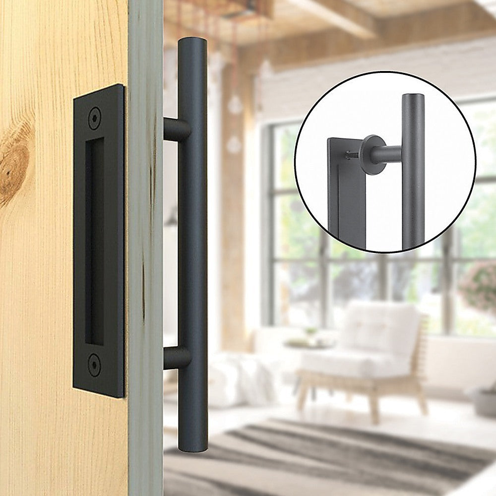 NNEDSZ Carbon Steel Door Handle & Flush Pull Wood Door Gate Hardware 12"-3