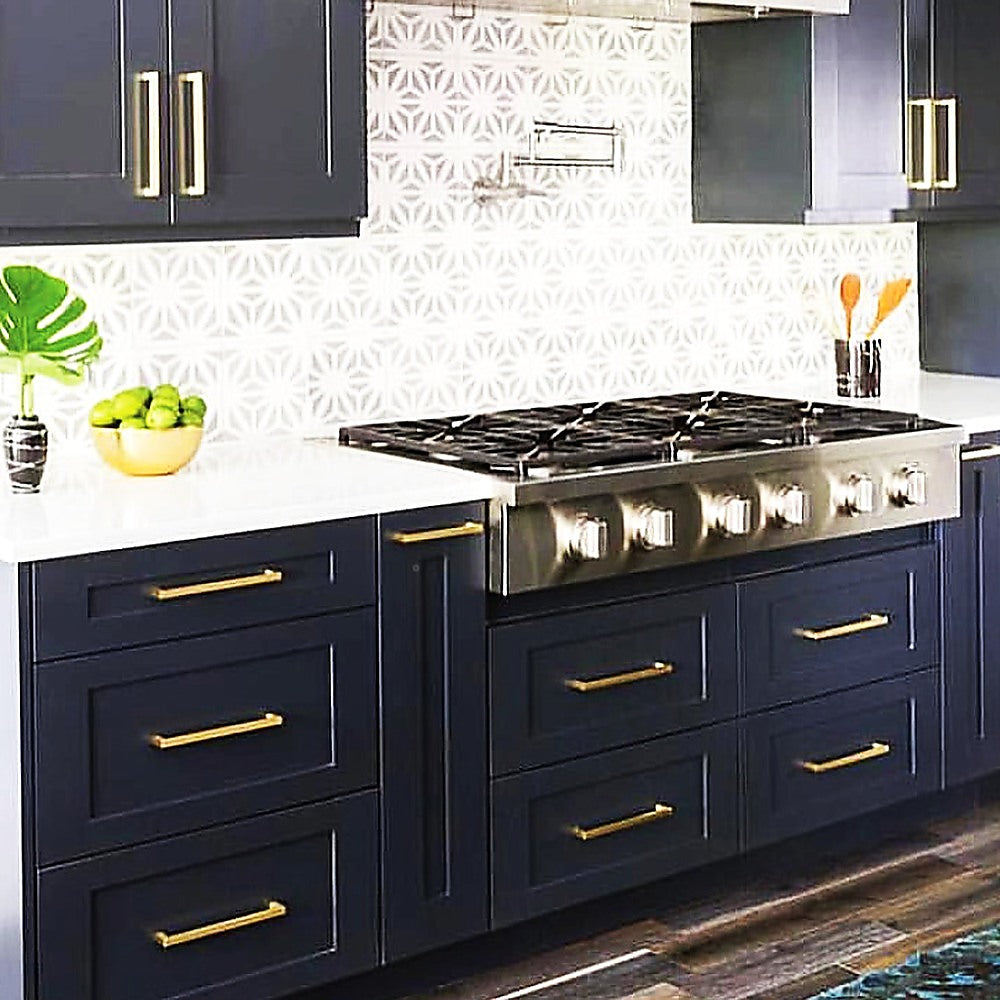 NNEDSZ 15 x Brushed Brass Drawer Pulls Kitchen Cabinet Handles - Gold Finish 192mm