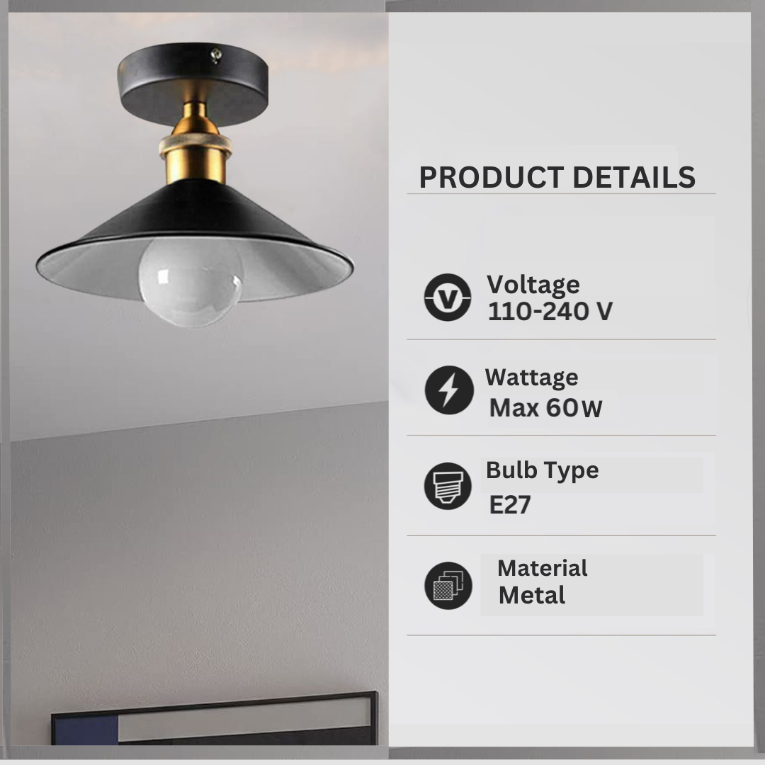 Ceiling Light Round Cone Down Lights Bathroom Kitchen Living Room Ceiling Lamp~1349-2