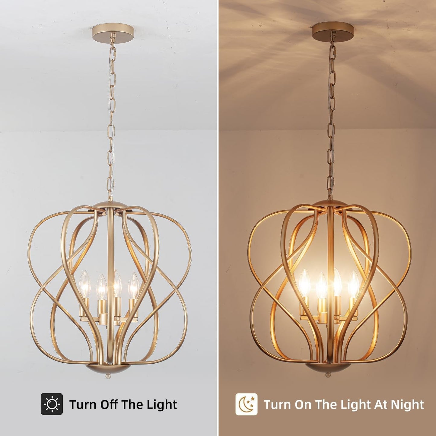 17 Inch Gold Geometric Chandelier Industrial Lighting-3