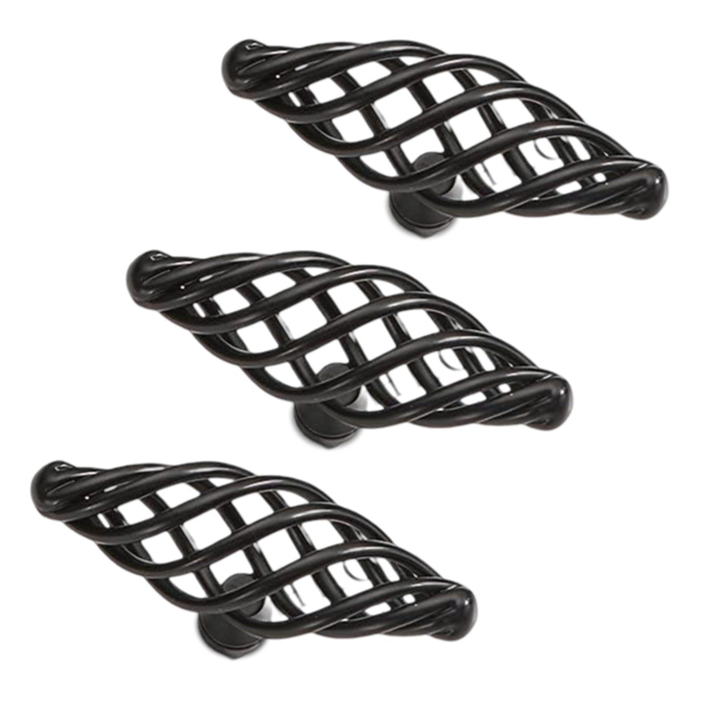 Vintage Black  Cabinet  Kitchen Birdcage Furniture Handles pulls ~2416