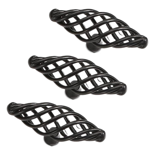 Vintage Black  Cabinet  Kitchen Birdcage Furniture Handles pulls ~2416