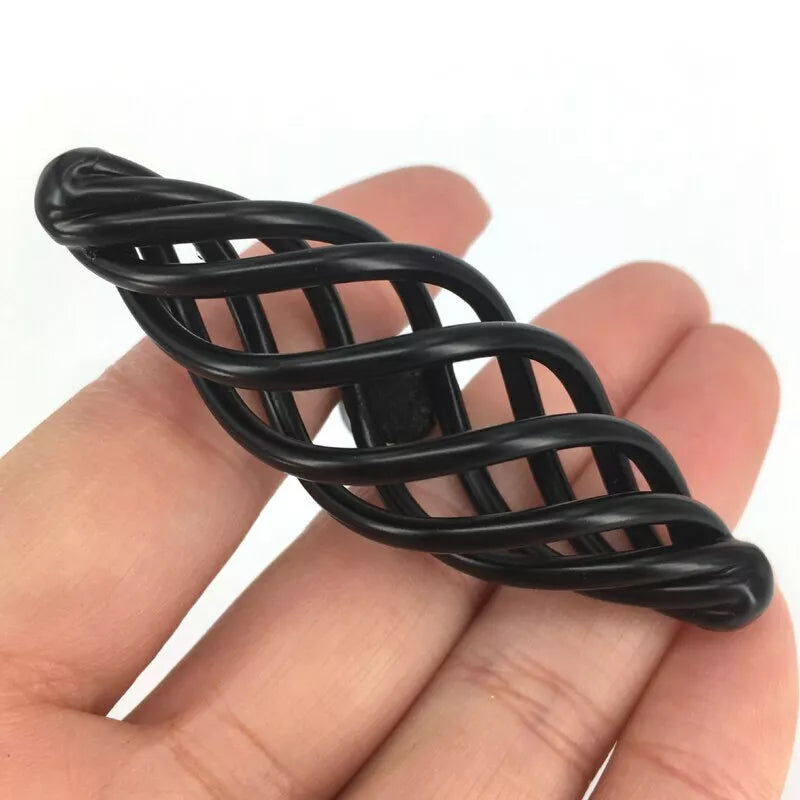 Vintage Black  Cabinet  Kitchen Birdcage Furniture Handles pulls ~2416